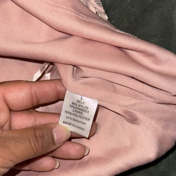 Elodie Women's Blouse Size L Sleeveless Solid Pink Mesh Layer Boho Casual NWT - Picture 5 of 8